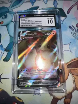Pokemon Eevee VMAX SWSH087 CGC 10 Gem Mint Shining Fates ETB Black Star Promo - Image 1