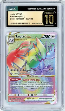Pokemon Lugia Vstar #202 Silver Tempest Rainbow CGC Pristine 10 - Image 1