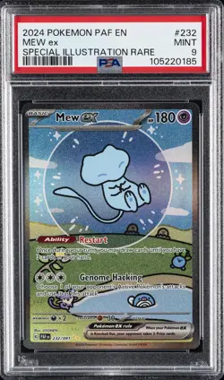 2024 POKEMON PAF EN-PALDEAN FATES SPECIAL ILLUSTRATION RARE #232 MEW EX PSA 9 - Image 1