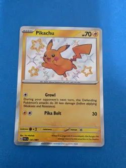 Pikachu Baby Shiny 131/091 Paldean Fates Holo Rare Pokemon TCG - Image 1