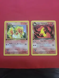 Pokemon: 1st Edition Ponyta #64/82 & Dark Rapidash #44/82 Team Rocket - NM -I117 - Image 1