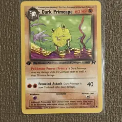Pokemon 1st Edition Dark Primeape Uncommon Team Rocket 43/82 NM Near Mint TCG - Image 1
