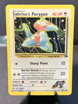 Pokemon TCG Sabrina's Porygon Gym Challenge #98/132 Unlimited WOTC VTG 2000 - Image 1