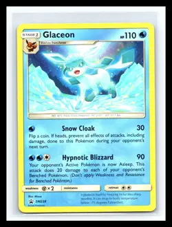 💥 Glaceon SM238 Sun & Moon Regular Non-Holo Black Star Promo Pokemon TCG - Image 1