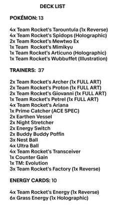 Team Rockets Mewtwo Ex & Spidops - Pokemon TCG - OutTheBoxTCG Custom Meta Decks - Image 2