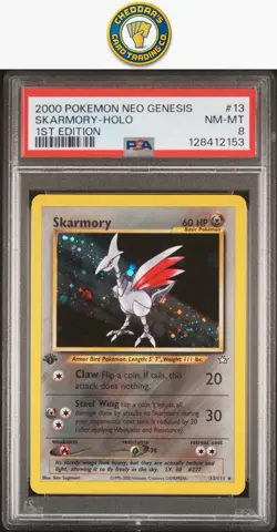 2000 Pokemon Neo Genesis 1st Edition Skarmory-Holo #13 PSA 8 (New Cert!) - Image 1