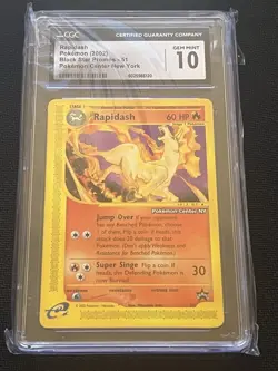 Rapidash [Pokemon Center NY] CGC Gem Mint 10 - 51/53 Wotc Promo Black Star - Image 1