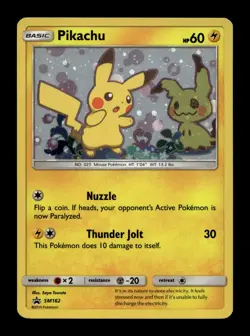 2019 Pokemon SM Black Star Promo Pikachu Holo #SM162 LP/NM - Image 1