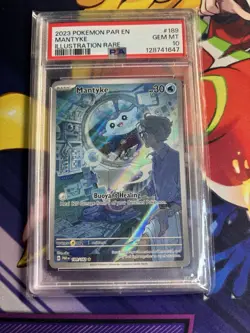 2023 POKEMON PAR EN-PARADOX RIFT ILLUSTRATION RARE #189 MANTYKE PSA 10 - Image 1