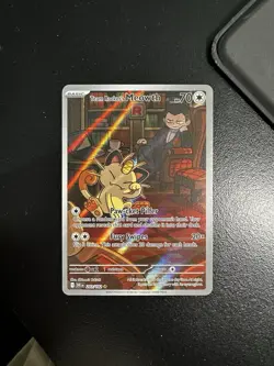 [NM] Team Rockets Meowth 203/182 SV10: Destined Rivals Pokemon TCG - Image 1