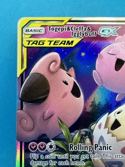 Togepi & Cleffa & Igglybuff GX 143/236 Sm-Cosmic Eclipse Holo Pokemon TCG NM - Image 3