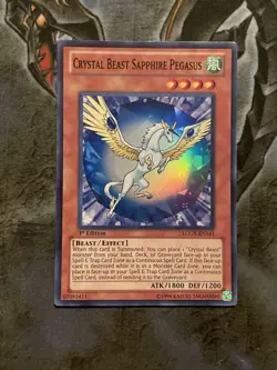 Yu-Gi-Oh! Crystal Beast Sapphire Pegasus LCGX-EN161 Super Rare 1st Edition NM - Image 1