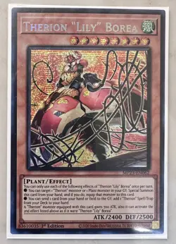 Yugioh! 1x Therion "Lily" Borea MP23-EN062 Prismatic Secret Rare 1st Ed NM - Image 1