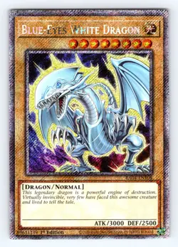 Yugioh Blue-Eyes White Dragon RA04-EN108 Alt Art Platinum Secret Rare - LP-NM?? - Image 1
