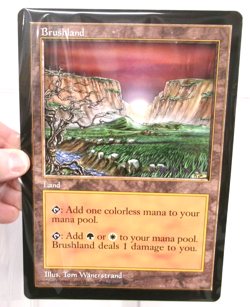 Magic The Gathering BRUSHLAND Large 6" X 9" Promo Card 1999 - Image 1