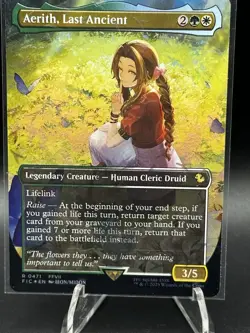 Aerith, Last Ancient Borderless Chocobo Track Foil MTG Final Fantasy IN HAND - Image 1