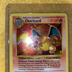 1999 Pokemon Base Set Shadowless Charizard Holo 4 / 102 WOTC Vintage Used - Image 2
