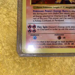1999 Pokemon Base Set Shadowless Charizard Holo 4 / 102 WOTC Vintage Used - Image 5