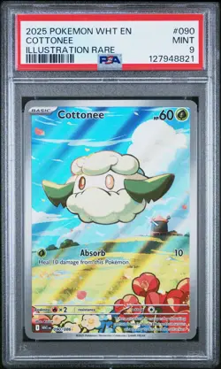 2025 Pokemon SV WHT EN-White Flare #090 COTTONEE ILLUSTRATION RARE PSA 9 - Image 1
