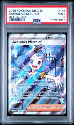 2025 Pokemon MEG EN-Mega Evolutions #165 ACEROLA'S MISCHIEF UR PSA 9 - 132981312 - Image 1