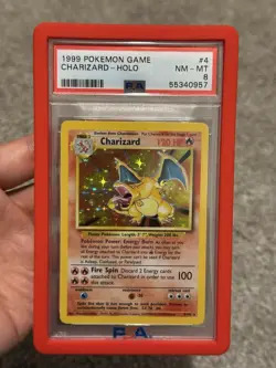Pokemon Charizard Holo Rare Base Set #4 PSA 8 - Image 1