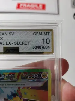 Pokemon 2025 Korean Prismatic Evolutions EX Special Art Jolteon AGS GEM MT 10 - Image 3