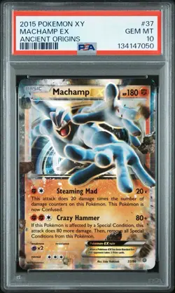 2015 Pokemon XY Ancient Origins Machamp 37/98 #37 PSA 10 - Image 1