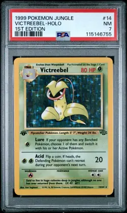 PSA 7 NM 1999 POKEMON JUNGLE #14 VICTREEBEL-HOLO 1ST EDITION ENGLISH - Image 1