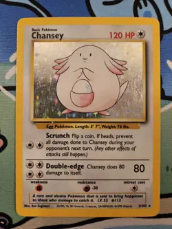 Pokemon TCG: Chansey Holo (3/102) Base Set MP/HP - Image 2