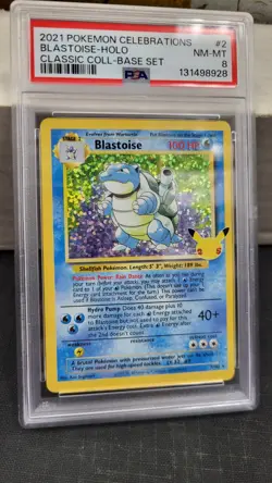 2021 BLASTOISE CELEBRATIONS 25TH CLASSIC COLLECTION BASE POKEMON PSA 8 NM-MT #2 - Image 4