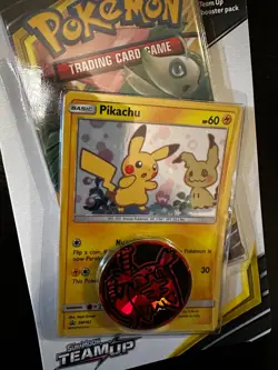 Pokemon TCG Sun & Moon Team Up Checklane Blister Booster Pack w/Pikachu SM162 - Image 2