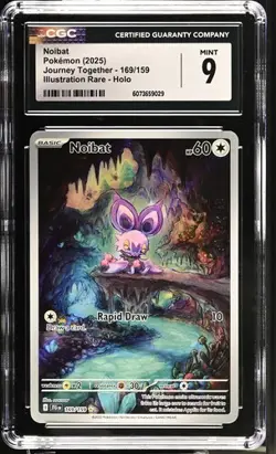 Pokemon 2025 Noibat Journey Together 169/159 Illustration Rare Holo CGC Mint 9 - Image 1