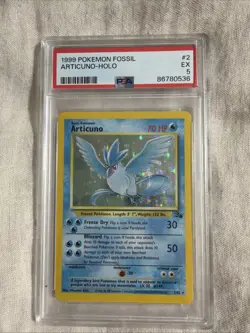 1999 Pokemon Fossil Articuno Holo Rare Card #2/62 PSA 5 EX - Image 1