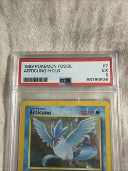 1999 Pokemon Fossil Articuno Holo Rare Card #2/62 PSA 5 EX - Image 3