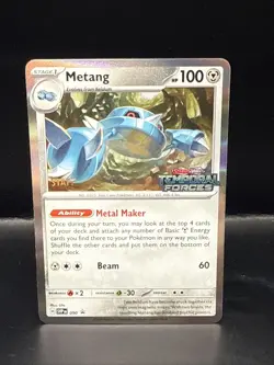 Pokemon TCG Metang 090 Scarlet & Violet Prerelease STAFF Promo NM - Image 1