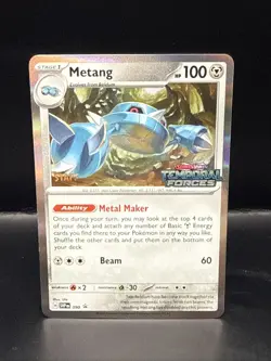 Pokemon TCG Metang 090 Scarlet & Violet Prerelease STAFF Promo NM - Image 2