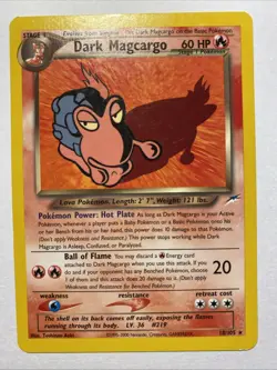 Dark Magcargo Pokemon TCG Trading Card - RARE - 18/105 Neo Destiny - Image 1
