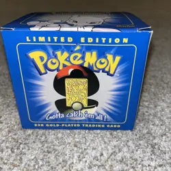 Pokemon Mewtwo 23k Gold Plated Trading Card Burger King Promo 1999 Blue Box - Image 3