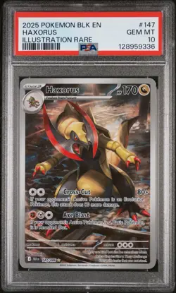 PSA 10 Haxorus Illustration Rare #147 Pokemon Black Bolt English Gem - Image 1