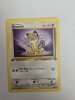 Meowth Pokemon TCG Jungle Card 56/64 1st Edition Common - Image 1
