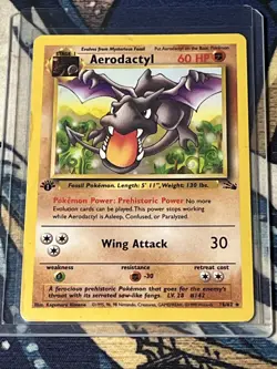 Pokemon Aerodactyl 1st Edition Fossil 16/62 Non Holo Rare Moderately Played - Image 1