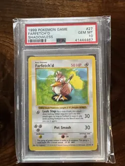 Pokemon TCG Farfetch'd Base Set, Shadowless PSA 10 - Image 1