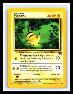 💥 Pikachu #27 Promo 2000 Black Star Non Holo Pokemon Card WOTC Rare - Image 1