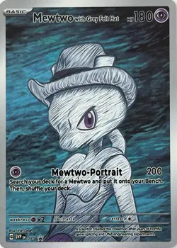Van Gogh Pokemon Full Grey Felt Hat Holo Set ACG Art Promo NM - Mint READ DESC - Image 3