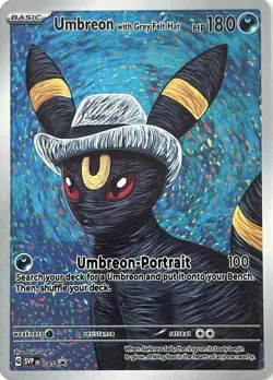 Van Gogh Pokemon Full Grey Felt Hat Holo Set ACG Art Promo NM - Mint READ DESC - Image 5