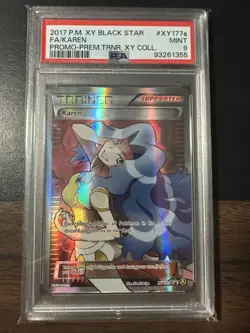 Pokemon Karen XY Premium Trainer Coll Black Star Full Alt Art Promo XY177a PSA 9 - Image 1