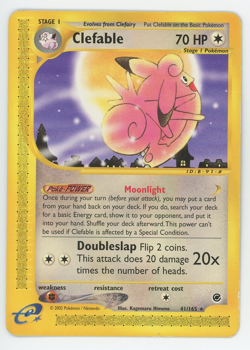 Clefable 41/165 Rare Expedition Base Set Pokemon Card 2002 WOTC E Reader - Image 1