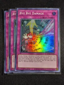 Yugioh - 3x Bye Bye Damage MP20-EN202 1st Edition Super Rare NM - Image 1