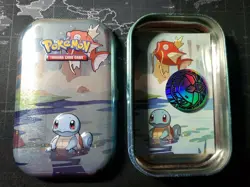 Pokemon TCG Kanto Friends *EMPTY* Squirtle Magikarp Mini Tins Card and Coin - Image 1