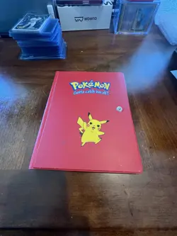 Vintage 1999 Pokemon Pikachu Red Binder TCG Album Snap 30 Page Card Holder - Image 1
